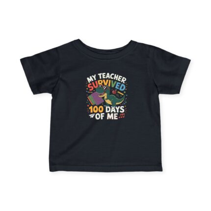 Teacher Survival Infant Tee, Cute Gift for Teachers, Baby T-Shirt, 100 Days of School Celebration, Funny Kids Apparel, Unique Toddler Shirt